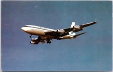 Vintage United Airlines Boeing 720 Landing Denver Postcard Airplane