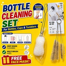 Bottle Cleaning Brush Set Detachable Sponge Cup Mug Baby Bottle Cleaner...