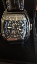 Aries Gold 901 inspire rally automatic Watch With Black Band/blue Stitching