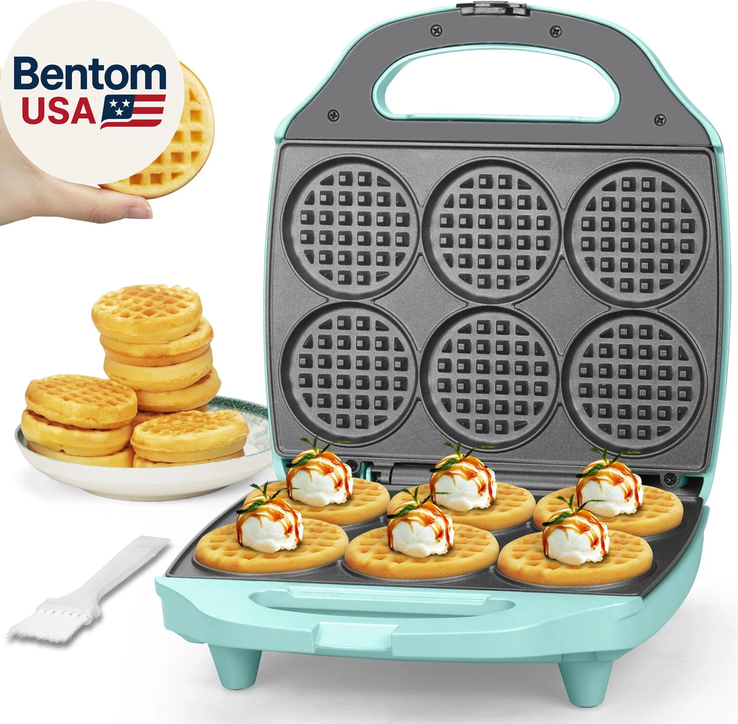 Multi Mini Waffle Maker Machine, 6 X 3'' Small Waffle Iron, Perfect for Families
Opens in a new wind