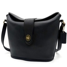 Coach Old 9948 Shoulder Bag Turnlock Leather Navy Women's Authentic From Japan