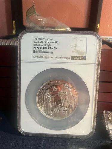2022 St. Helena Faerie Queene Redcrosse Knight 5 oz Silver Coin - NGC PF 70 UCAM