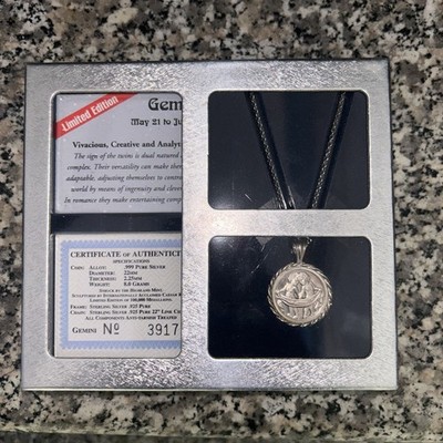 Highland Mint Caesar Rufo Sterlingsilber Zwillinge Medaillon Halskette