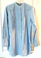 BRAND NEW NWT J W ANDERSON UNIQLO LONG BLUE/WHITE ALL-OVER STRIPE COTTON SHIRT-M