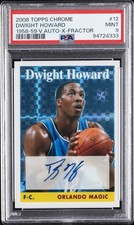2008 TOPPS CHROME 1958-59 VAR AUTO-X-FRACTOR #12 DWIGHT HOWARD 10/15 PSA 9