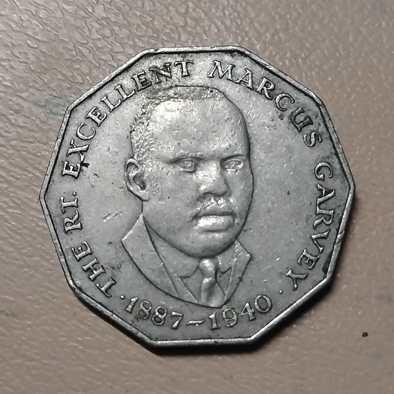 1984 Jamaica 50 Cents Octagonal Marcus Garvey Coin KM#67 Copper-Nickel