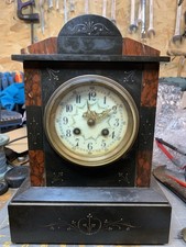 Antique French Marble & Slate Mantel Clock Medaille d’Argent – Heavy No Working