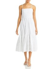 Bloomingdales' Aqua, Sleeveless Smocked Eyelet Dress, Medium, NWT Retail: $98