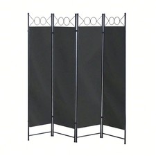 4 Panel Folding Room Divider Screen Movable Privacy Partition for Home & Office
