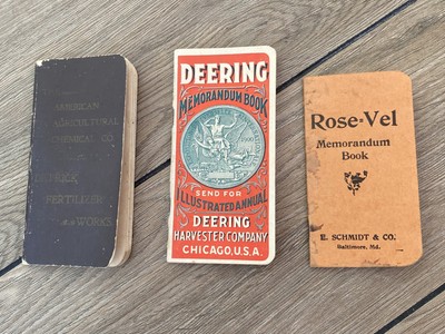 DEERING HARVESTER COMPANY Memo Book - Vintage 1902 (+2 others) FAST SHIPPING!