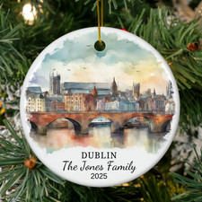 Personalized Dublin Christmas Ornament, Personalized Ireland Christmas Ornament