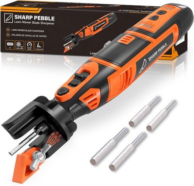 Sharp Pebble Cordless Lawn Mower Blade Sharpener   Adjustable 20°- 40° Angle