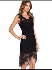 Free People Intimately Black Peek-A-Boo Slip Lace Hi-Low Dress Women’s Size S