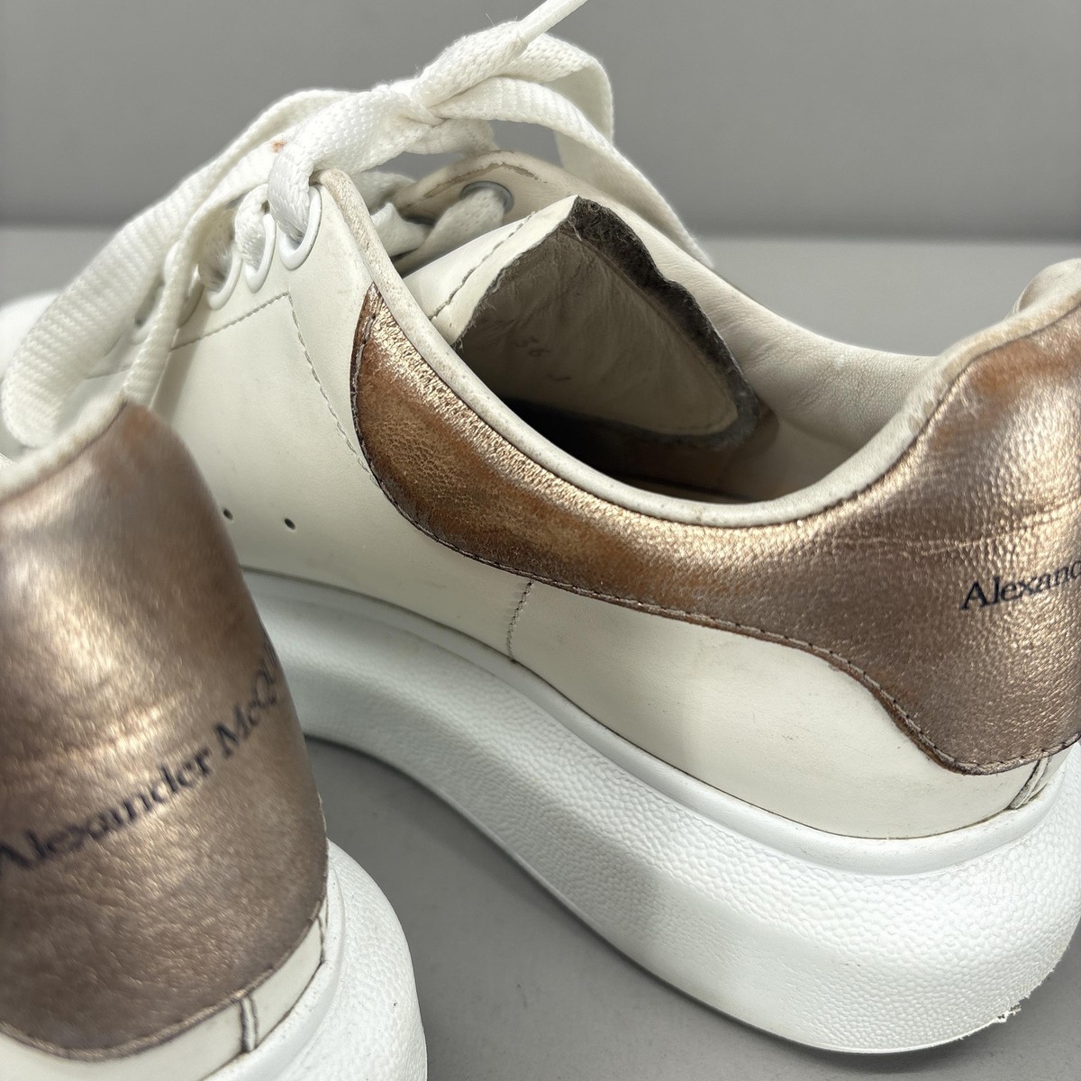 Alexander McQueen Oversized Shoes Womens Size 6 36 White Leather