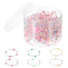 300Pcs Rubber Band Colored Spots 15mm x 2mm Hair Rubber Bands