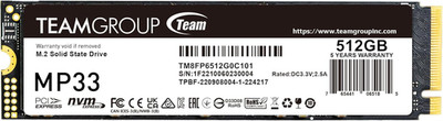 TEAMGROUP MP33 512GB SLC Cache 3DNAND TLC Nvme Pcie Gen3X4 M.2 2280 Internal SSD