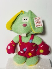 Vintage Fiesta Plush Bunny Easter Green W / Overalls Tags 2000 12