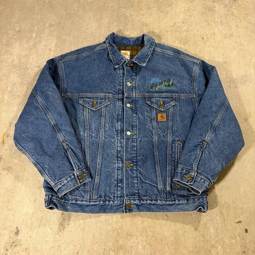 Made in USA Carhartt J11 DST Denim Jacket Size XL Regular Blanket Lined - product listing photo