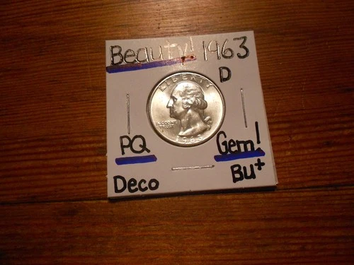 1963D Washington Quarter Gem BU+ BEAUTY!!!! PQ!!!! WOW!!!!!!!