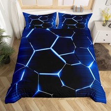 Honeycomb Bedding Set Hexagonal Comforter Cover for Kids Boys Girls Geometric...