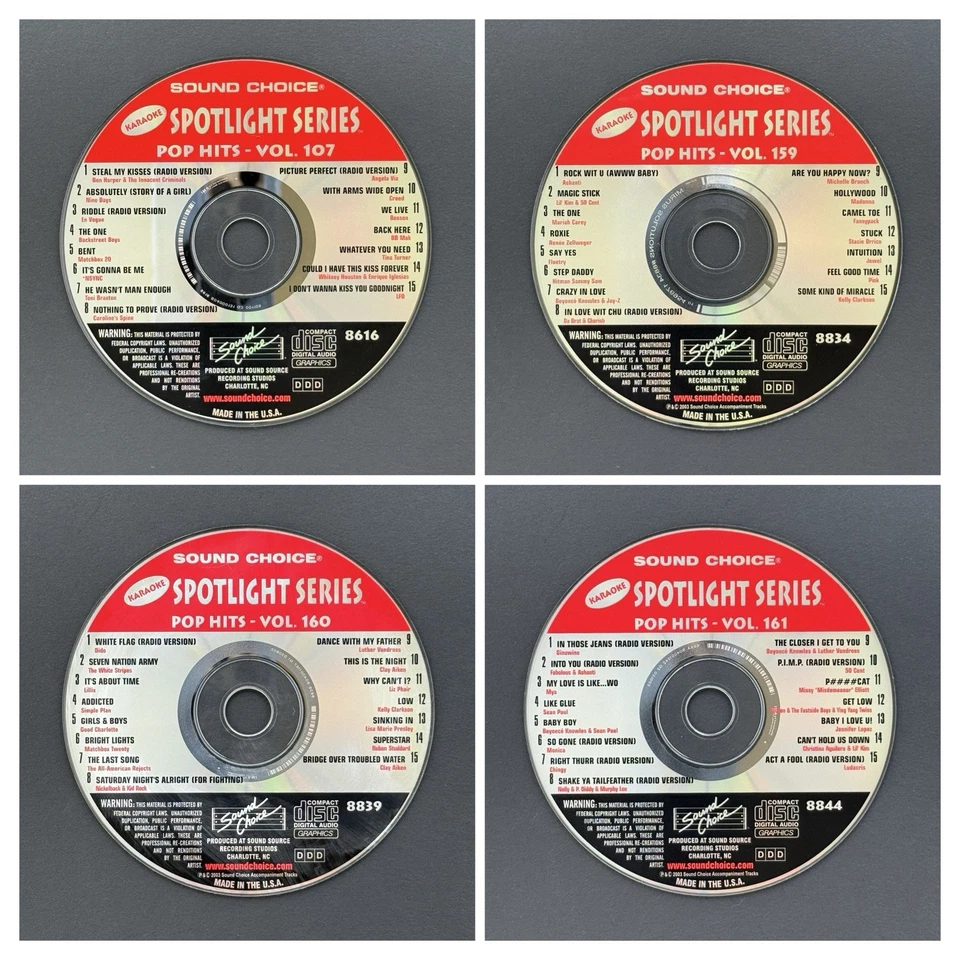 Sound Choice Karaoke Set 42 Discs CDG – Vol 107 & 159–200 – 630 Songs + Zip Case - Image 2 of 4