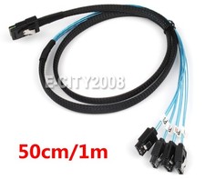 Reverse Mini SAS sff-8087 36Pin to 7Pin 4x SATA Male Splitter Data Cable 50cm/1m