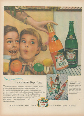 1955 Canada Dry Kids It's Canada Dry Time! Favorite Flavors Orange Print Ad