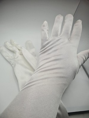 Vintage weiße lange Handschuhe Abend elegant Einheitsgröße