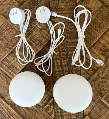 Google Nest Wifi Router and 1 Access Point w/ OEM Cables Snow Models H2D & H2E