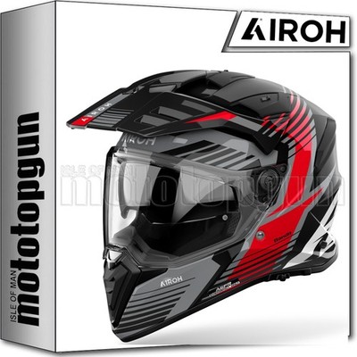 AIROH DUAL MOTORCYCLE HELMET BANDIT BAS55 SPICY GLOSS RED XXXL