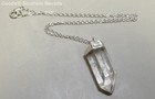 16" Sterling Silver Chain Clear Quartz Point Pendant Necklace — photo 2