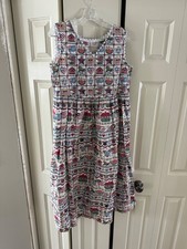 HANDMADE AMERICANA JUMPER DRESS WOMENS L PATRIOTIC COTTAGECORE TEACHER