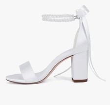 White Pearl Bridal Heel Size 7 Wedding Shoes Women's
