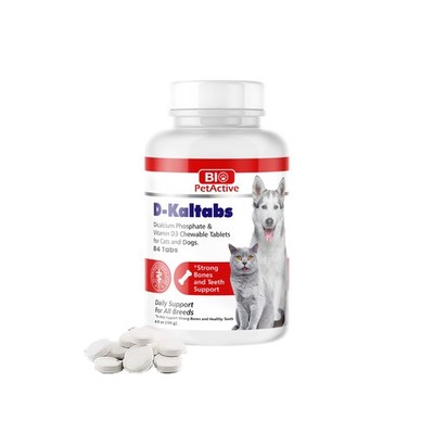 Bio PetActive D-Kaltabs Calcium Phosphorus 84 Chewable Tablets 
