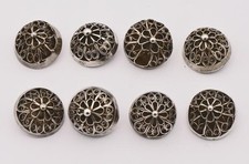 8 silver buttons filigree work 13 lot costume buttons antique silver buttons 26 mm