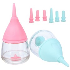 2 Sets Portable Reusable Silicone Feeding Bottles for Newborn Puppies Kittens