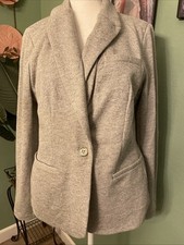 NWT Tommy Hilfiger Women  s Gray Sport Coat One Button Blazer Elbow Patches Sz 10