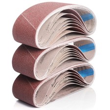 3x18 Sanding Belts, 21 Pack Belt Sander Paper 40/60/80/120/180/240/400 Grit A...