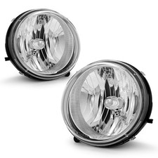 Pair Headlights Assembly For 2005-2007 Jeep Liberty Chrome Headlamps Leftright