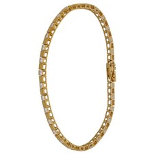 9ct Gold Bracelet 7.99g Fancy Cubic Zirconia 18cm - Fully Hallmarked