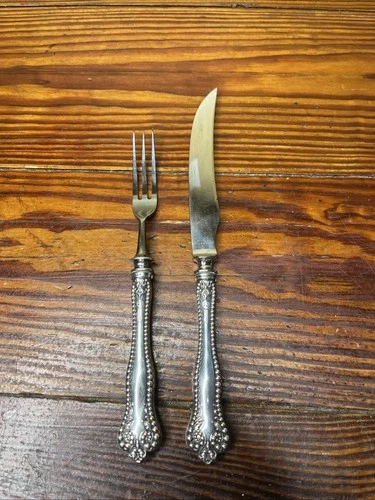 Gorham Lancaster Rose Sterling Silver Silverware Flatware Fork And Knife Set