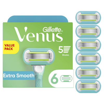 Gillette Venus Extra Smooth Womens Razor Blade Refills 6 Count Designed For A