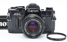  Exc 5 Canon AE-1 Black SLR Film Camera NEW FD 50mm f1.8 lens From JAPAN