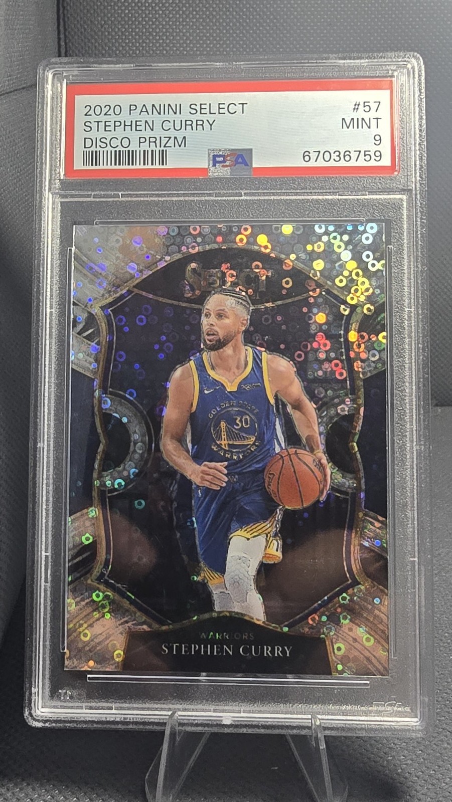 2020-21 Panini Select #57 Stephen Curry Disco Prizms