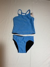 SO Girls 4/5 Blue Black Reversible 2 Piece Tankini NWT Beach Swim Suit