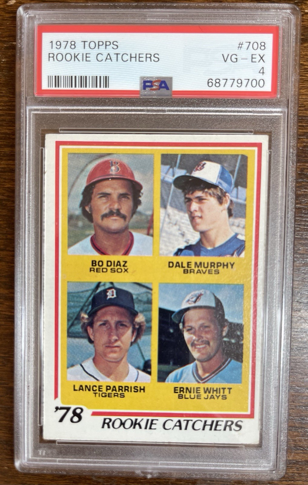 1978 Topps Rookie Catchers Dale Murphy, Lance Parrish, Ernie Whitt #708 PSA4