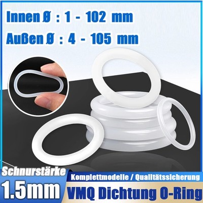 O Ring O-Ring Innen Ø 1 - 102 mm x Schnurstärke 1,5 mm VMQ 50 Dichtring 0 Ring