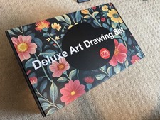 175 Piece Deluxe Art Set with 2 Drawing Pads, Acrylic Paints, Crayons, Pencils