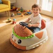 12V Kids Ride On Electric Bumper Car W/Parents Control, Cute Realistic Hamburger