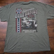 NHRA National Hot Rod Association Championship Drag Racing T Shirt Mens XL Green
